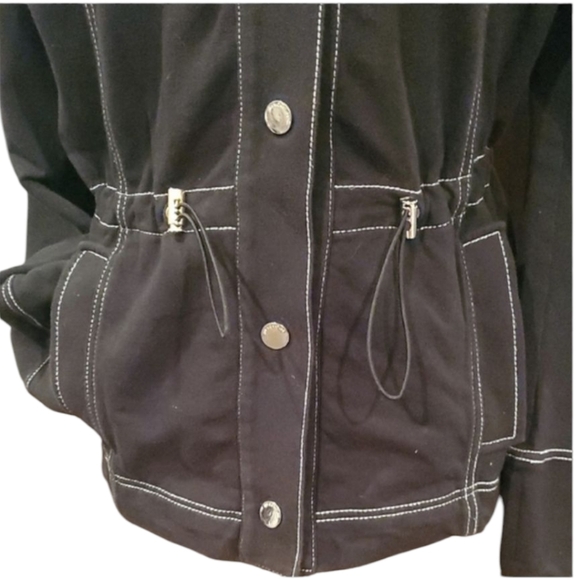 JONES NEW YORK Women's Black Jacket with White Stitching. Size Medium. - Picture 3 of 7